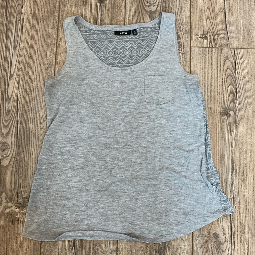 Apt 9 Gray Tank Top with Pocket Small S
